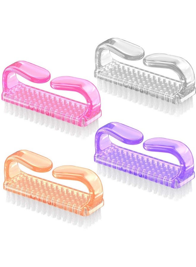 Larbois Handle Grip Nail Brush, Nail Brushes Hand Fingernail Brush Cleaner Scrubbing Kit Pedicure For Toes And Nails Men Women (4 Pack) - Image 1