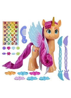 my little Pony Toys: Make Your Mark Sunny Starscout Ribbon Hairstyles 6Inch Orange Pony Toy Toys For 5 Year Old Girls And Boys And Up With Hair Styling Accessories  - Image 1