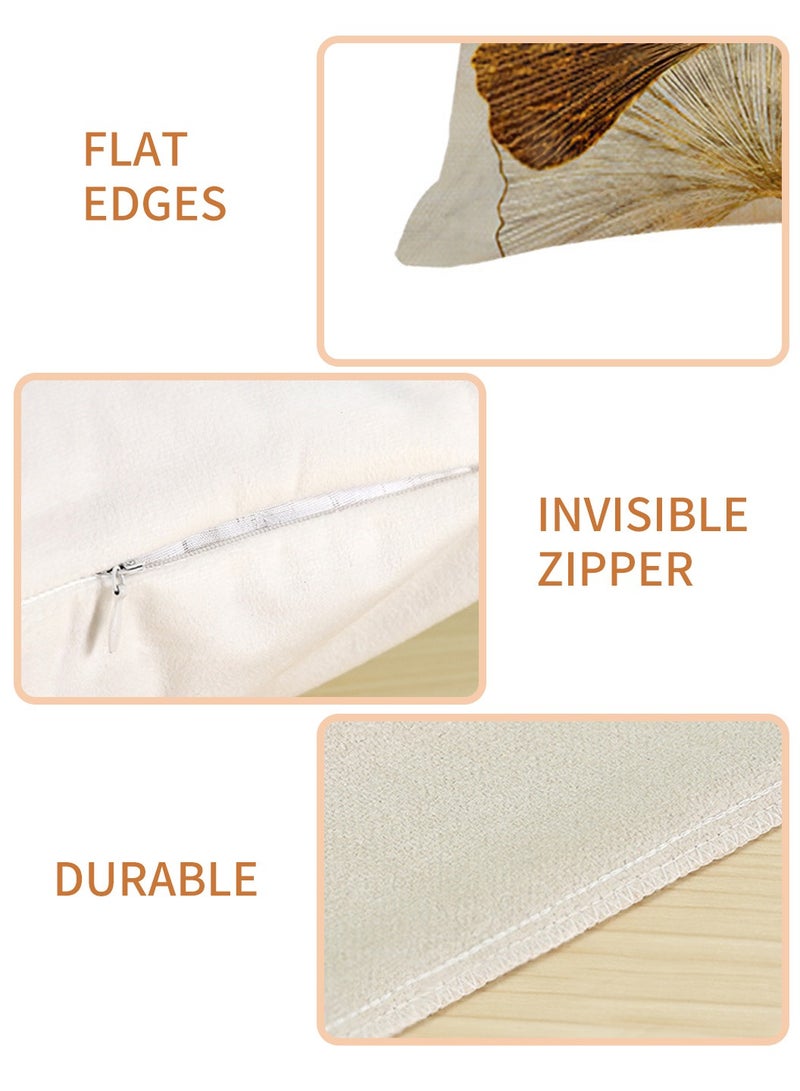 LEOKOR 4 PCS Cushion Covers Throw Pillow Covers Linen Square Throw Pillow Covers, Couch Bed Pillowcases for Living Room Sofa, 45cm x 45cm - Image 4