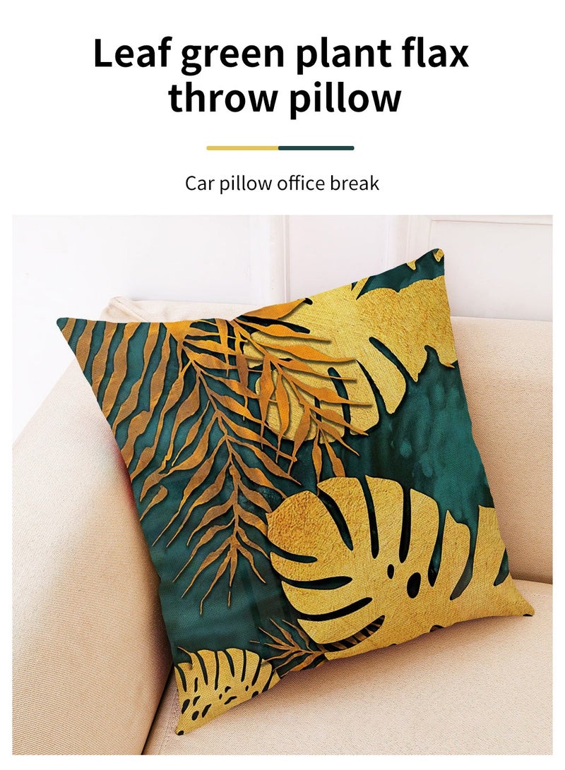 LEOKOR 4 PCS Cushion Covers Throw Pillow Covers Linen Square Throw Pillow Covers, Couch Bed Pillowcases for Living Room Sofa, 45cm x 45cm - Image 5