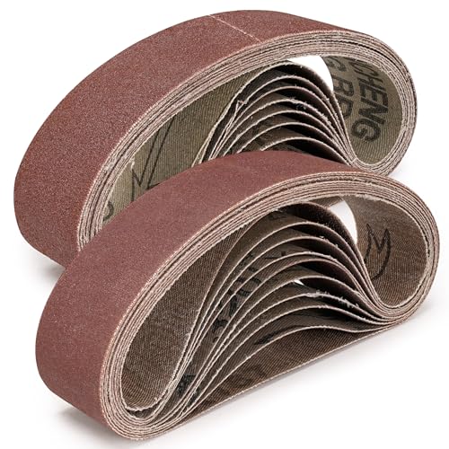 Sbestily 20 Pack 1.2" x 13" Replacement Knife Sharpener Sanding Belt 120/240/400/800/1000 Grit Aluminum Oxide Sander Belt - Image 1