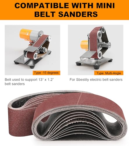 Sbestily 20 Pack 1.2" x 13" Replacement Knife Sharpener Sanding Belt 120/240/400/800/1000 Grit Aluminum Oxide Sander Belt - Image 4