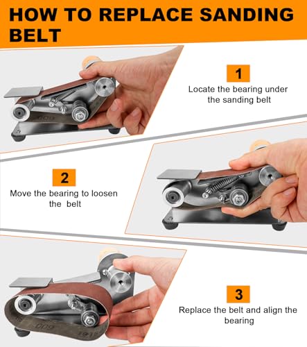 Sbestily 20 Pack 1.2" x 13" Replacement Knife Sharpener Sanding Belt 120/240/400/800/1000 Grit Aluminum Oxide Sander Belt - Image 3
