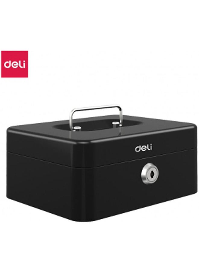 Deli Metal Cash Box 20x16x8.5 cm -Black 