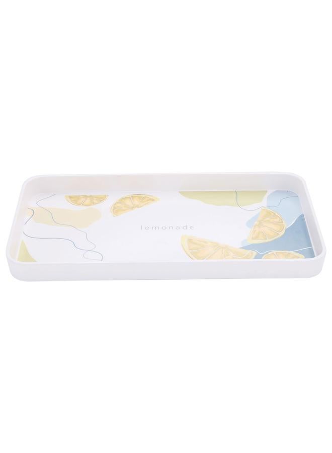 Alsaif Plastic Serving Tray 30 X 15 X 2.5 Cm Rectangle White - Image 1