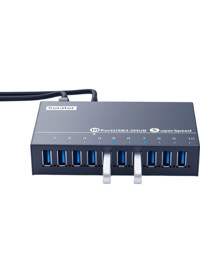 SIPOLAR Usb3.0 Splitter Expansion Dock High Speed 10-Port Industrial Grade Hub A-103 (1M) Hub Mobile Phone Computer Tablet Converter One Drag Multiple Single Port 1A With Power - Image 1