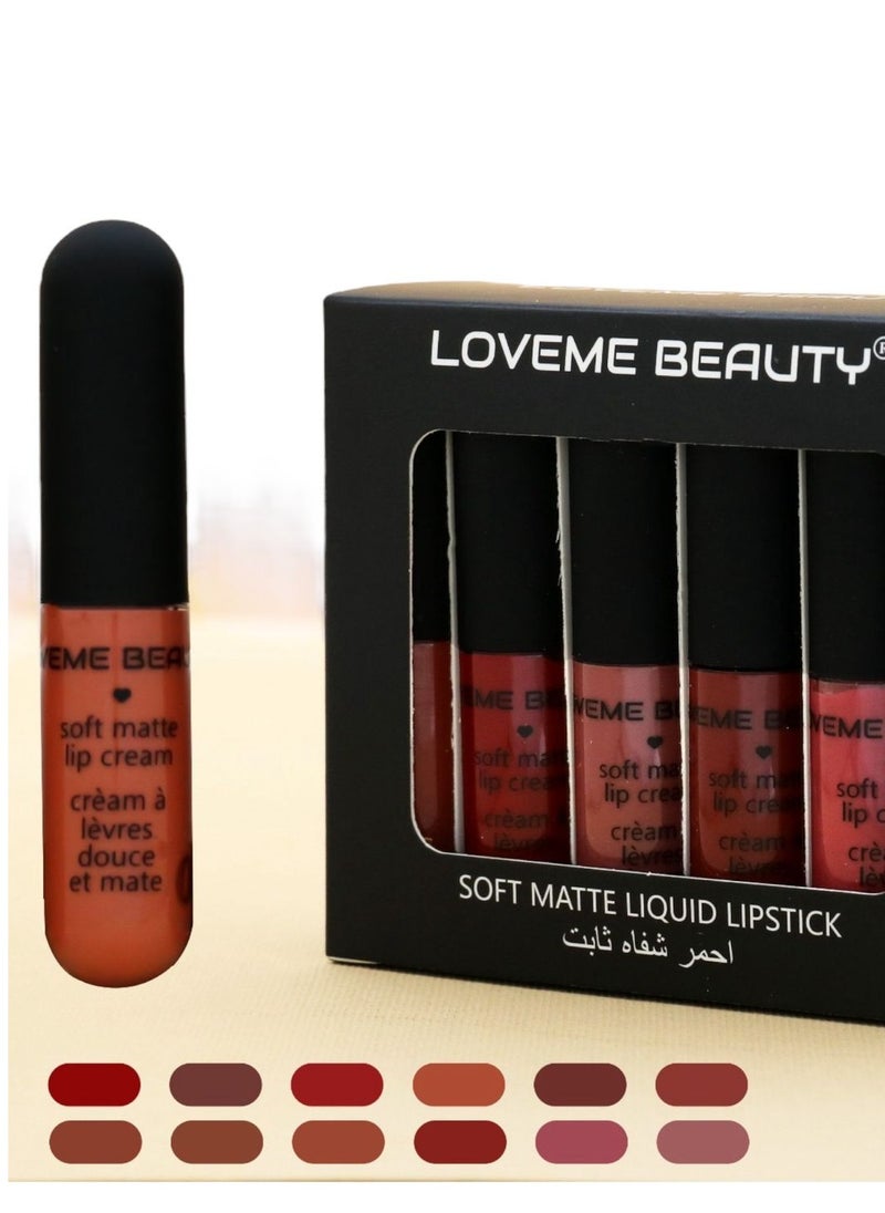 LOVEME BEAUTY 12 pieces SOFT MATTE LIQUID LIPSTICK 