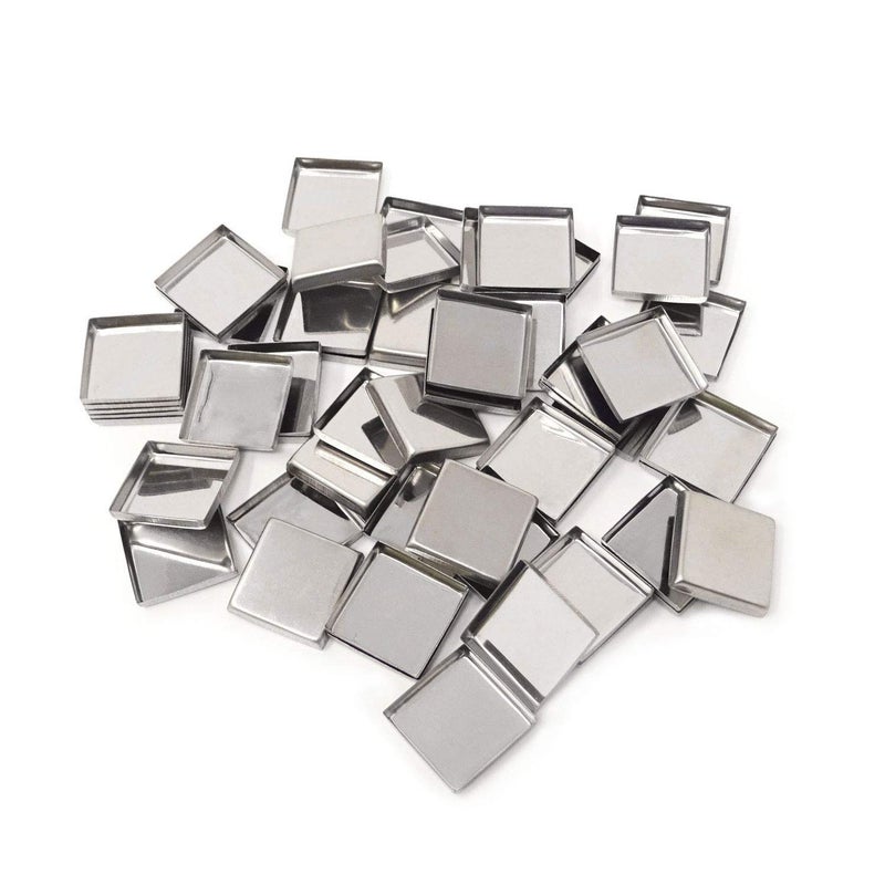 Honbay 56PCS Metal Empty Square Metal Pans Make Up Tins Eyeshadow Blush Lipstick Organizer for Cosmetic Palettes (26mm, Height: 5mm) - Image 1