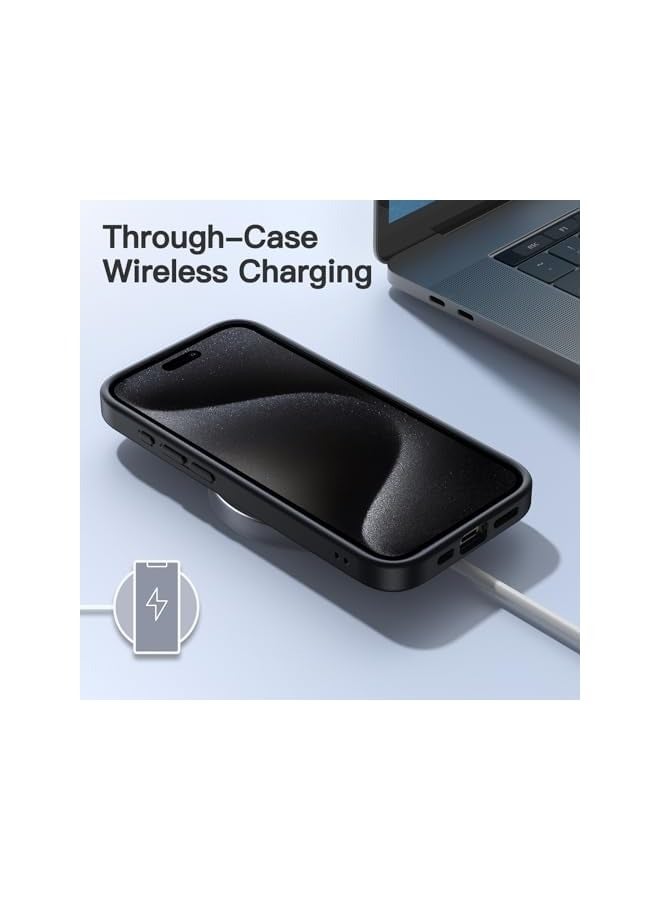 جي تيك حافظة JETech غير لامعة لهاتف iPhone 15 Pro Max مقاس 6.7 بوصة، حماية من السقوط بدرجة عسكرية مقاومة للصدمات، غطاء هاتف خلفي شفاف بلوري، مضاد لبصمات الأصابع (أسود) - Image 5