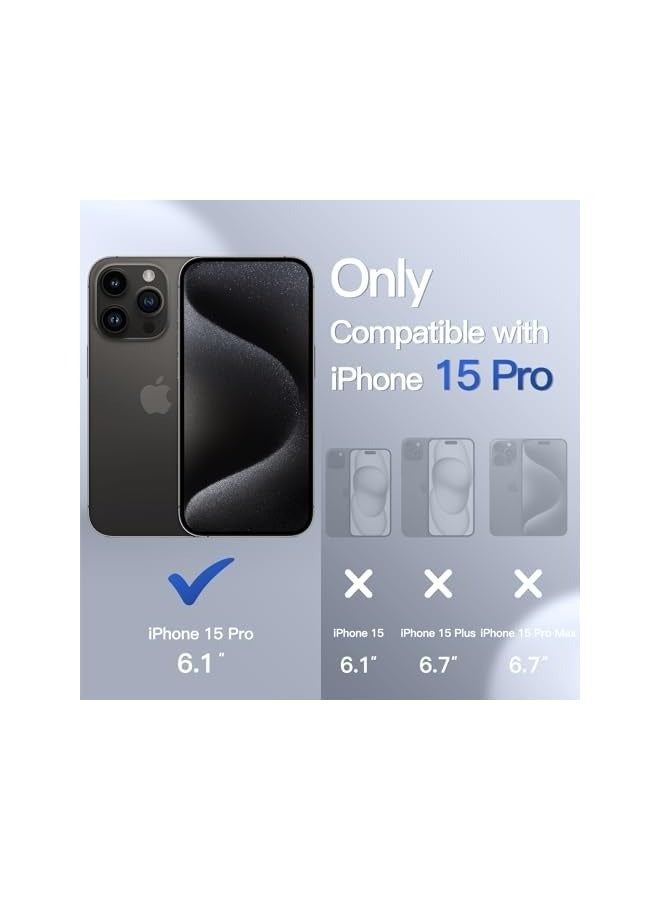 جي تيك حافظة JETech غير لامعة لهاتف iPhone 15 Pro Max مقاس 6.7 بوصة، حماية من السقوط بدرجة عسكرية مقاومة للصدمات، غطاء هاتف خلفي شفاف بلوري، مضاد لبصمات الأصابع (أسود) - Image 2