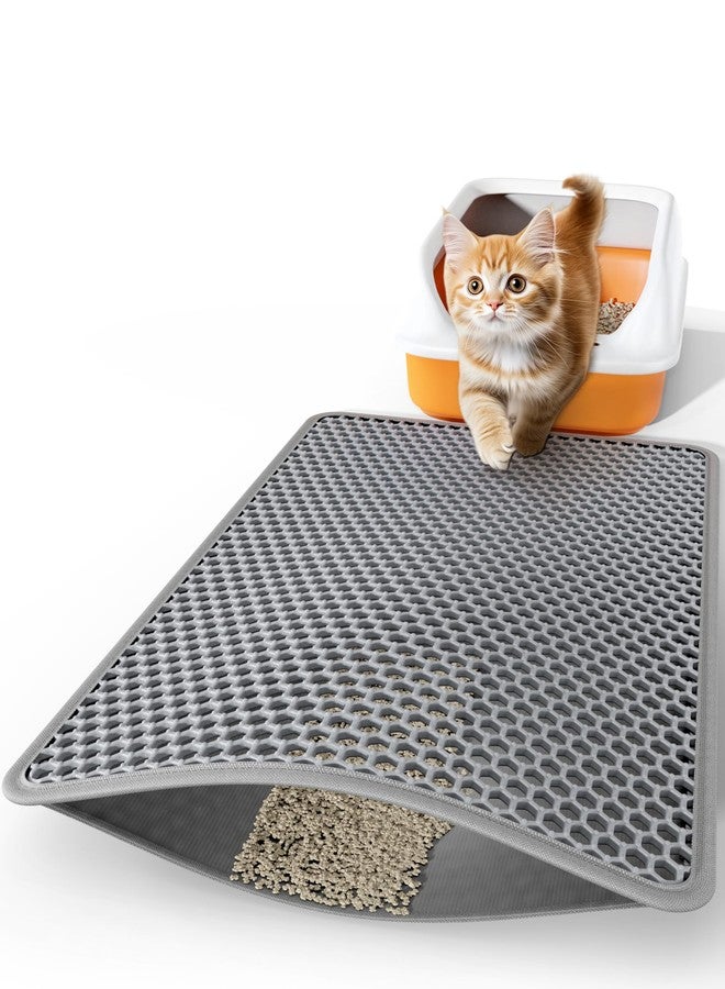 Powools Cat Litter Mat - 24"x30" Litter Box Mat with Double Layers, Urine-Proof and Non-Slip Litter - Image 1