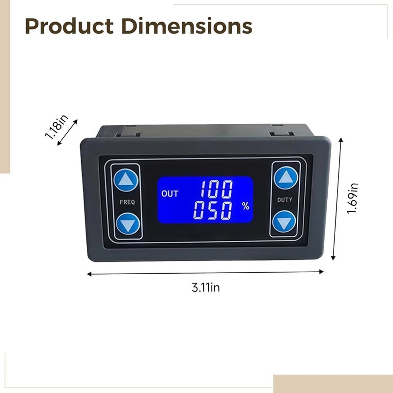 مولد إشارة PWM بتردد قابل للتعديل وشاشة LCD، نطاق تردد 1Hz-150Khz، جهد DC 3.3V-30V، 2 قطع - Image 4