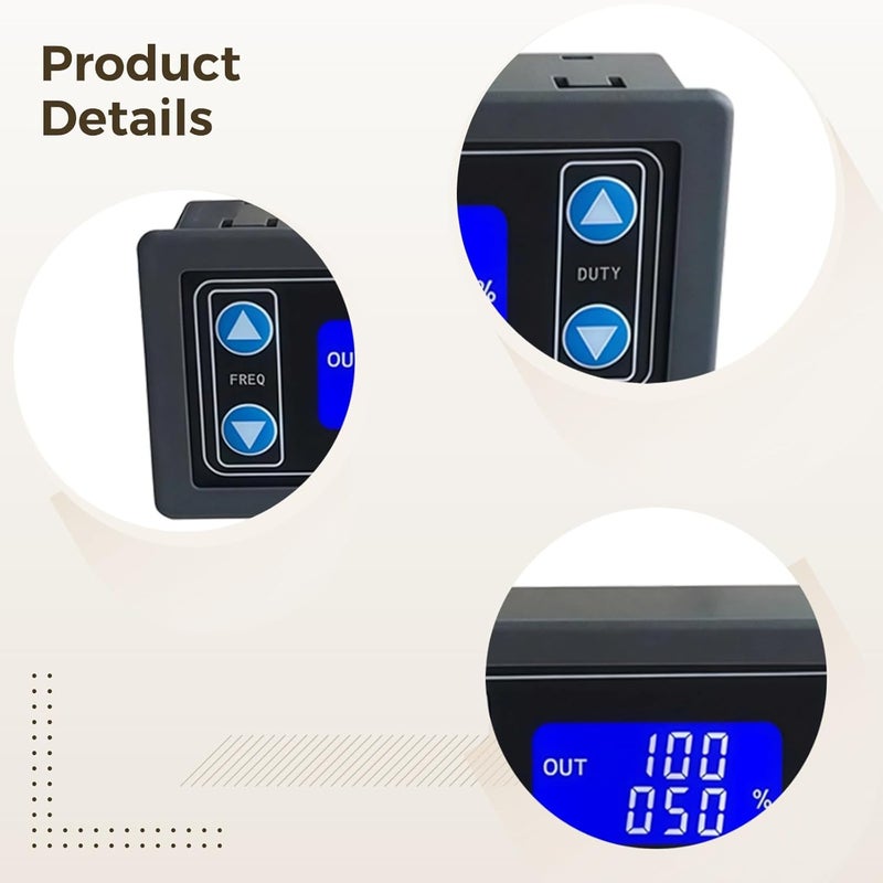 مولد إشارة PWM بتردد قابل للتعديل وشاشة LCD، نطاق تردد 1Hz-150Khz، جهد DC 3.3V-30V، 2 قطع - Image 2