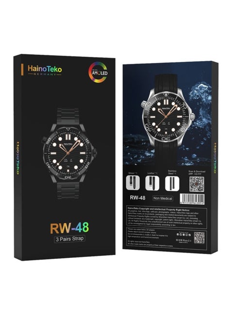 Smart Watch HainoTeko RW-48 With 3 Interchangeable Straps, Silver