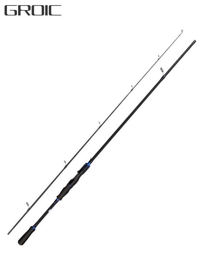 GROIC Traveller Baitcasting Fishing Rod Lightweight Carbon Spinning Straight Handle Angling Pole Portable 2.4m  - Image 1