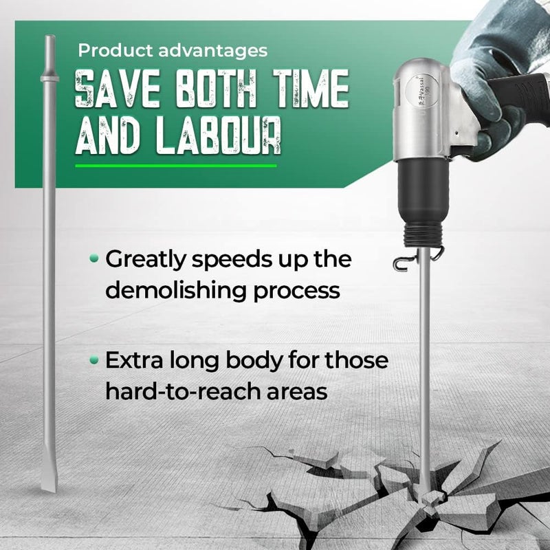 Monkey King Bar -Pneumatic Chisel 3/4" Width Long 18" - 0.401 Inch Shank Pneumatic Hammers Bits for Air Hammer - Image 5