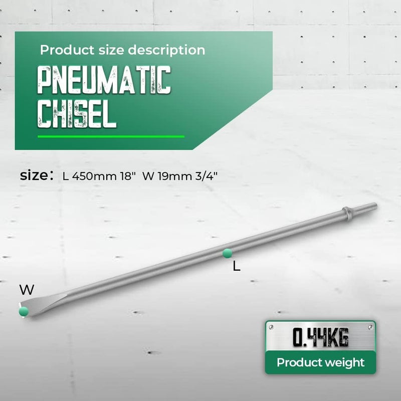 Monkey King Bar -Pneumatic Chisel 3/4" Width Long 18" - 0.401 Inch Shank Pneumatic Hammers Bits for Air Hammer - Image 3