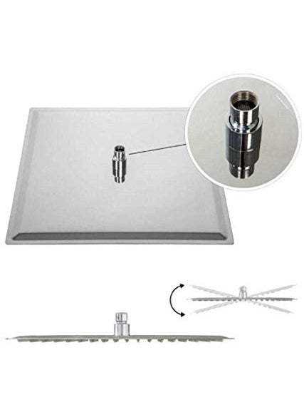 Mawson Qubix 8X8 Inch Shower With 12 inch Arm Stainless Steel Rain Shower Combo Set  - Image 5
