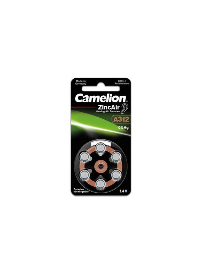 Camelion Camelion Zinc Air A312  Button Cell 6 Pack x10 - Image 2
