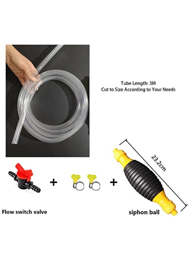 يو إل اتش واي سي مضخة شفط سوائل يدوية تعمل بالبنزين والديزل من ULHYC، مجموعة مضخة سيفون لنقل السوائل للسيارات والشاحنات بدون مشابك، متعددة الاستخدامات لخزان المياه وحوض السمك - Image 2