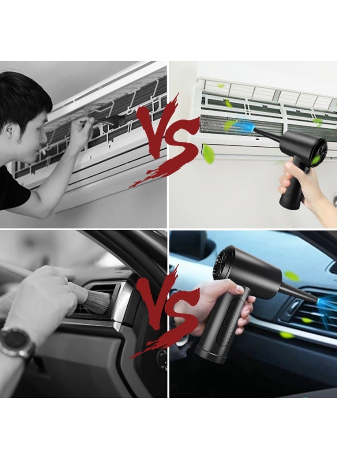 المحاكم منفضة هواء، محرك 3 سرعات إلى 51000 دورة في الدقيقة مع ضوء LED، منفاخ هواء لاسلكي قابل لإعادة الشحن، منفاخ لاسلكي محمول للكمبيوتر المحمول ولوحة المفاتيح والكاميرا ومجموعة تنظيف الأجهزة الإلكترونية - Image 5