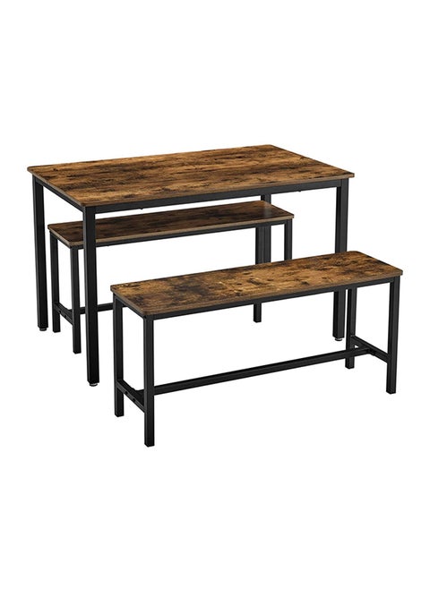 طقم طاولة طعام VASAGLE Rustic Brown KDT070B01 مقاس 39 بوصة للمنزل وغرفة المعيشة وغرفة الطعام