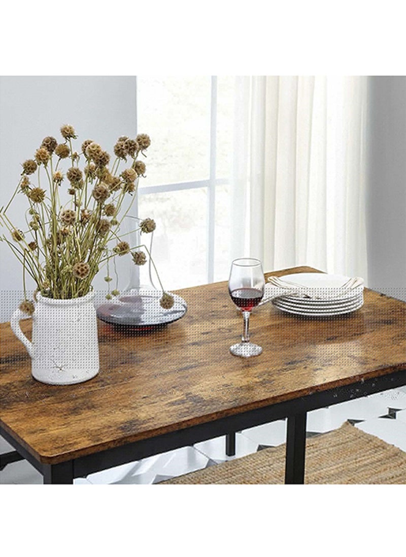 طقم طاولة طعام VASAGLE Rustic Brown KDT070B01 مقاس 39 بوصة للمنزل وغرفة المعيشة وغرفة الطعام