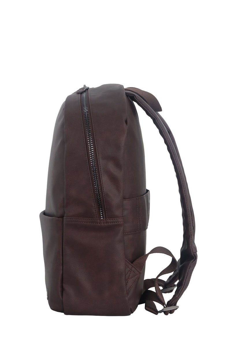 Discovery RFID Travel Laptop Backpack for Men & Women â€“ Fits MacBook Pro 14", iPad Mini Pocket, Luggage Strap, Anti-Theft, Stylish & Durable Work Bag Brown. - Image 4