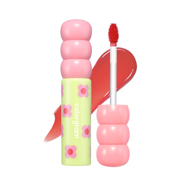COLORGRAM Fruity Glass Tint 02 Dewy Grapefruit | Korean Long Lasting & Waterproof Lip Stain | Glossy Lip Gloss with Subtle Orange Shade | Buildable, Blendable, Moisturizing, Non-Sticky | 0.11 Oz - Image 1