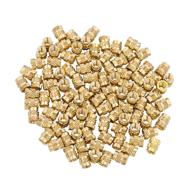 Kichvoe 100pcs Copper Threaded Heat-Set Insert Nuts with Knurled Pattern, M3×4.6×4mm Embedment Inserts for Industrial Fastening and 3D Printer Applications - Image 1