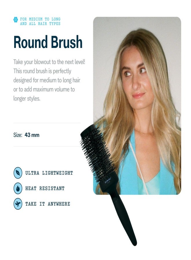 Gimme Beauty Round Brush - Blowout Brush with Vented Ceramic Barrel - For All Hair Types - Medium 43mm - Image 2