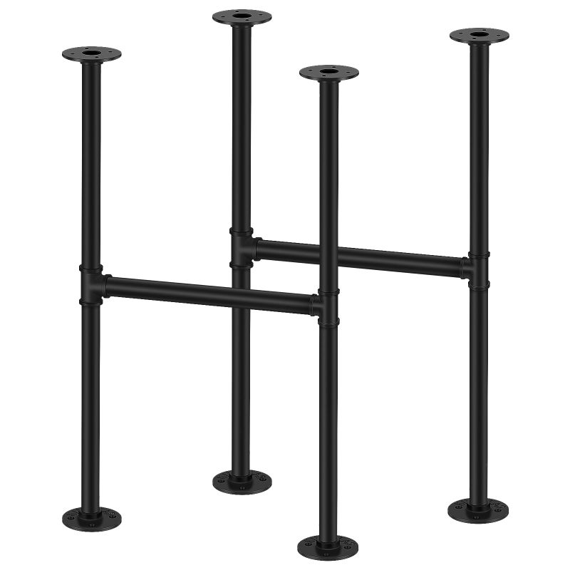 Licperron 2 Pack 30 Inch Industrial Metal Table Legs Black Pipe Legs for Coffee Desk Furniture