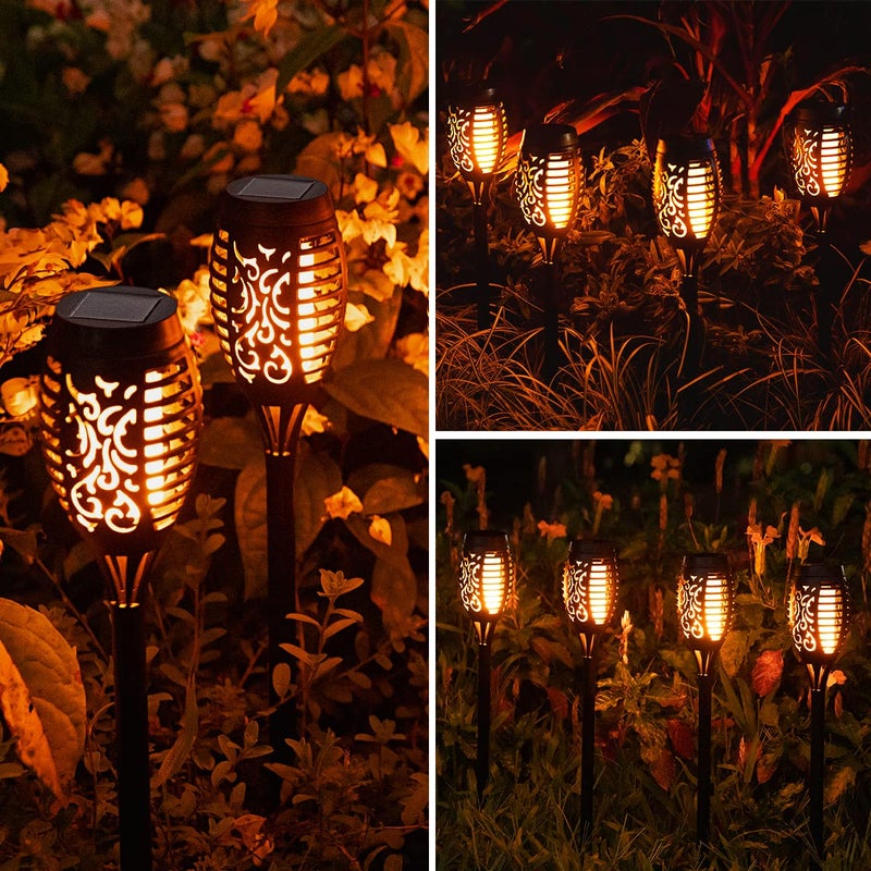 MIUSIKIT 10Pack Solar Lights Outdoor, Solar Torch Lights Outdoor Flickering Flame for Outside Decorations, Waterproof Garden Light Solar Powered , Torches Flame Light for Outside Yard Patio Lawn Garden Decor - Image 3