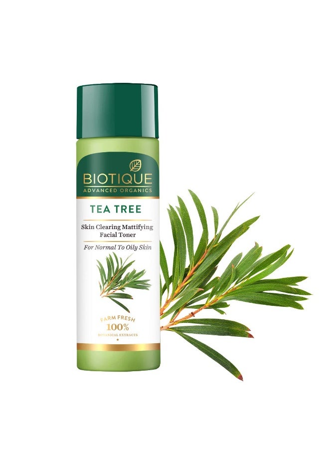 Biotique Tea Tree Skin Clearing Mattifying Facial Liquid Toner for Normal to Oily Skin Face Toner, 120ml | Treats Acne & Pimples, Tightens Pores - Image 2