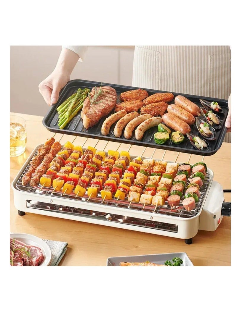 واي آند دي الشواية الكهربائية متعددة الوظائف لوعاء القلي الكهربائي المنزلي أواني شوي شرائح اللحم (مناسبة لـ 5-8 أشخاص) ضبط درجة الحرارة السريع 1500W - Image 2