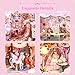 Tonecheer DIY Book Nook Kit for Adults Booknook Wooden 3D Puzzle Bookend Miniature House Kit Fantasy Pink Bookshelf Decor with Dust Cover and LED Light for Birthday Gifts Sweet Dream - Image 4