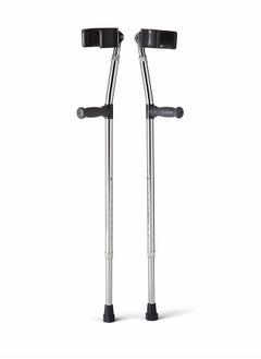 Medline Aluminum Forearm Crutches, Adult, Cuff Size 4", Pack of 2  - Image 2