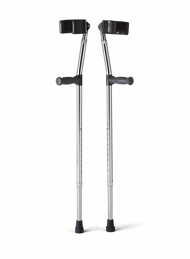 Medline Aluminum Forearm Crutches, Adult, Cuff Size 4", Pack of 2  - Image 2