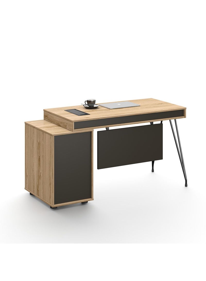DANUBE HOME Haslev Office Desk- Antique Oak  - Image 1