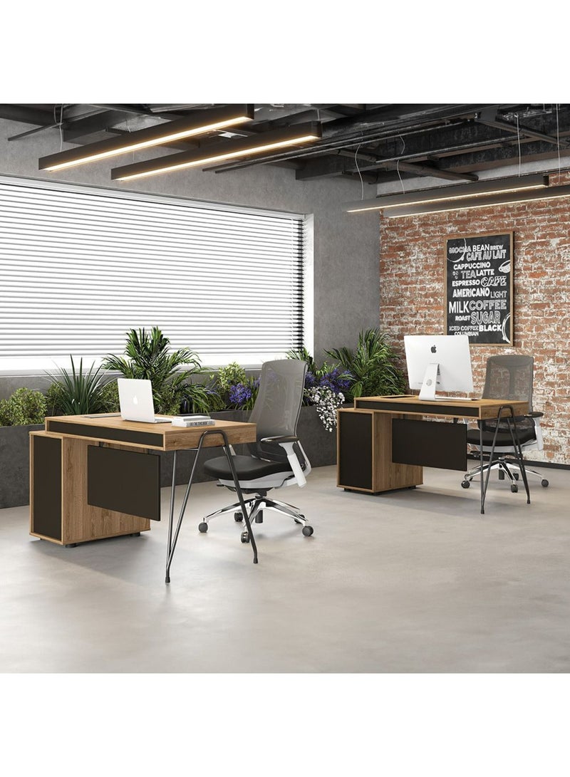 DANUBE HOME Haslev Office Desk- Antique Oak  - Image 4
