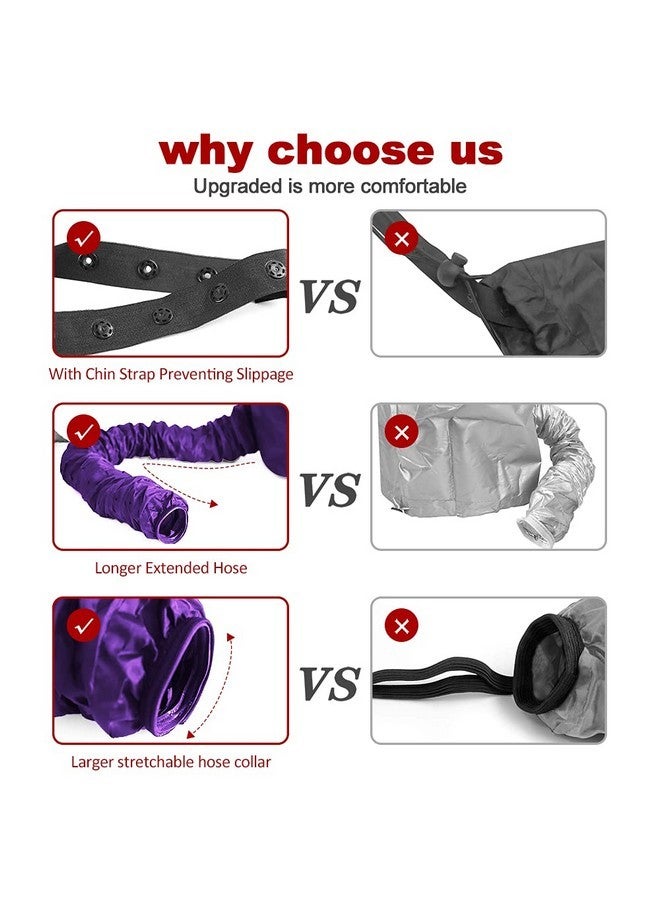 Frclona Hair Dryer Bonnet - Upgraded Bonnet Hair Dryer With Longer Extended Hose For Easy Styling, Curling And Deep Conditioning, Purple, One Size Fits All - Image 5