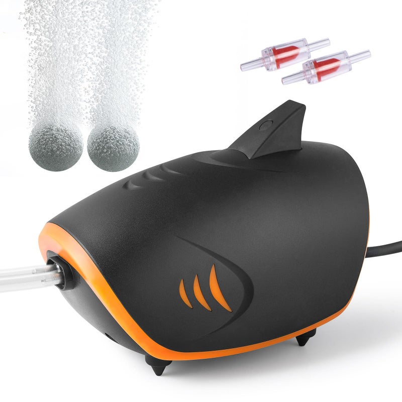 HITOP 4W 110GPH Powerful Aquarium Air Pump: Quiet 2-outlets Aquarium Aerator, Adjustable Fish Tank Air Pump with Accessories, for 20-200 Gallon Tank - Image 1