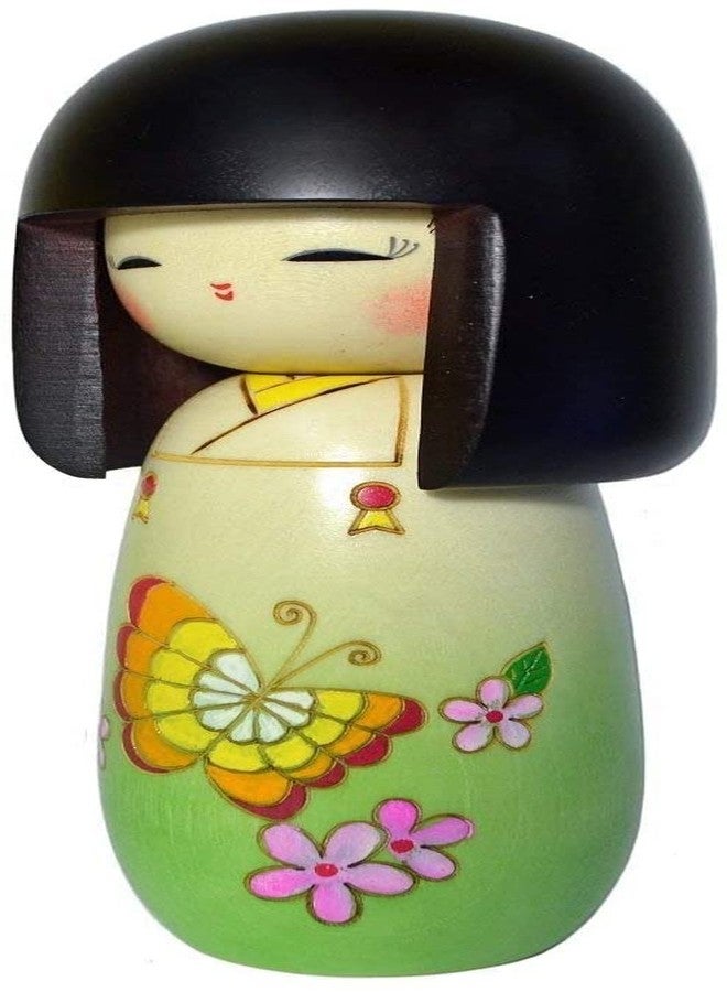 Usaburo Sosaku Kokeshi Doll Butterfly Kimono Girl - Image 2