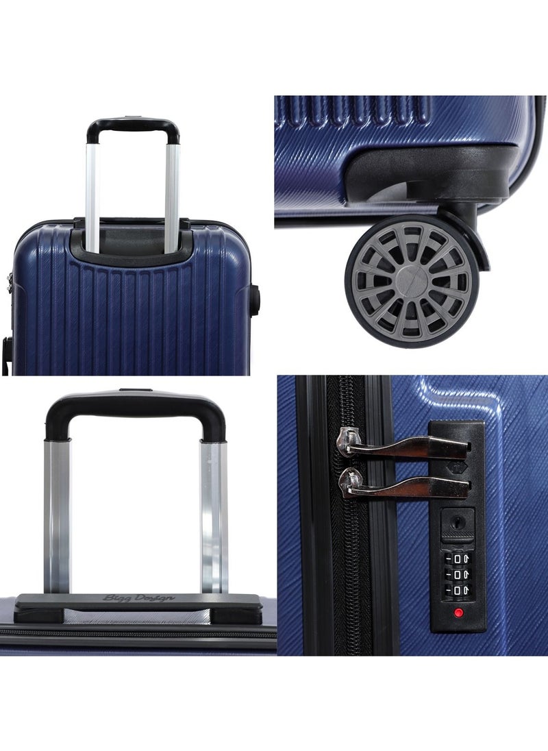 Biggdesign - Biggdesign Ocean Medium Suitcase, Hardshell Luggage with Spinner Wheel, Travel Suitcases with Lock System, Lightweight, Blue, Medium, 24 Inch - Image 1
