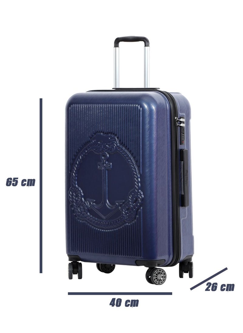 Biggdesign - Biggdesign Ocean Medium Suitcase, Hardshell Luggage with Spinner Wheel, Travel Suitcases with Lock System, Lightweight, Blue, Medium, 24 Inch - Image 1