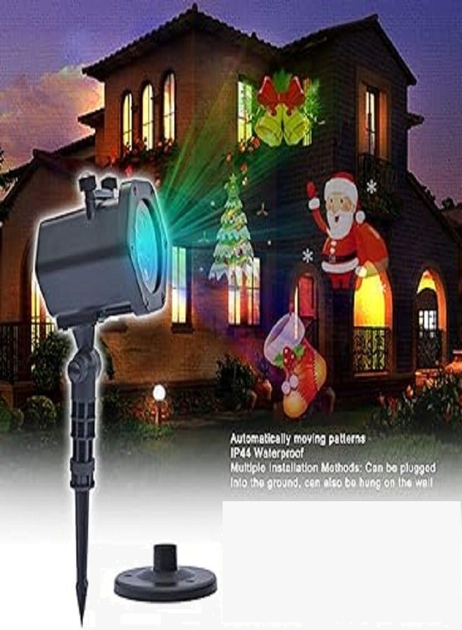 Christmas Projector Lights, 3 Patterns 12 Shapes, Plug in Card, Christmas Outdoor Decorations Lamp, Outdoor Projector Lights IP44 Waterproof for Christmas Garden Patio - Image 1