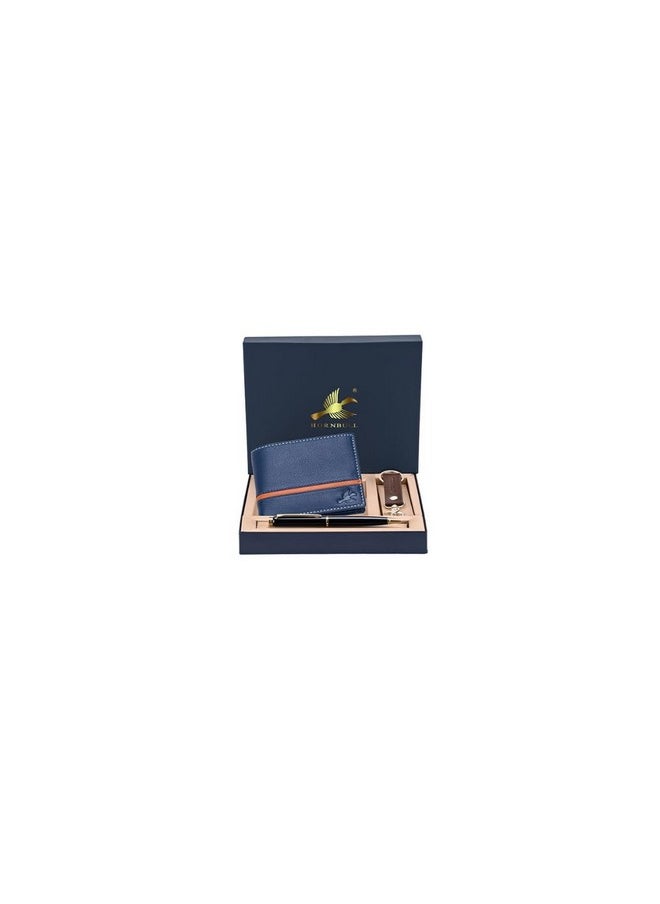 HORNBULL HORNBULL Denial Navy Mens Leather Wallet | Leather Wallet for Mens & Valentine Gift Hamper | Branded Mens Wallet  - Image 1