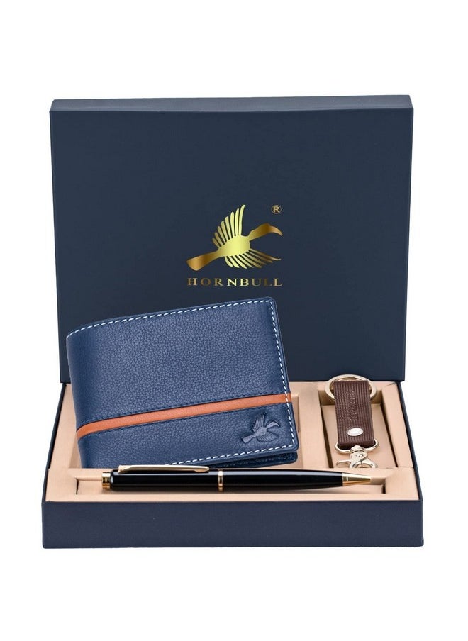 HORNBULL HORNBULL Denial Navy Mens Leather Wallet | Leather Wallet for Mens & Valentine Gift Hamper | Branded Mens Wallet  - Image 2