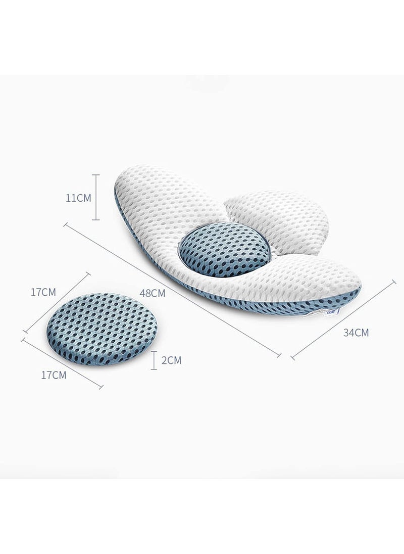 Adjustable Height 3D Lower Back Support Pillow for Sleeping – Orthopedic Waist Cushion for Sciatic Pain Relief, Maternity Pregnancy Pillow for Bed Rest, Ergonomic Lumbar Support for Back Sleepers, White Memory Foam Pillow for Better Spine Alignment