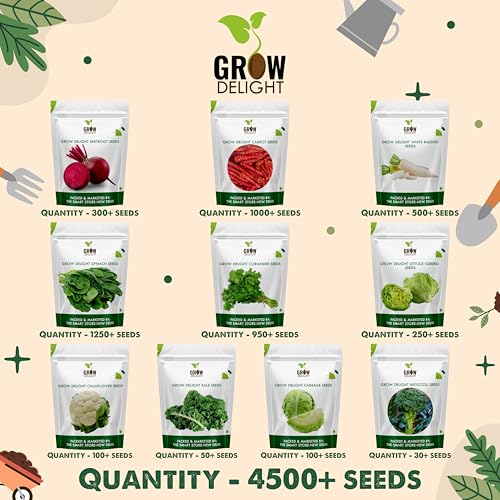 GROW DELIGHT 10 Varieties Winter Vegetables Combo (4609 Seeds) Vegetable Seeds for Home Garden, Organic & Hybrid, Perfect for Home Gardening, Ideal for Small Spaces - Image 2